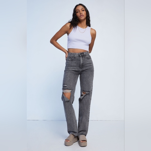 Pacsun Washed Ripped '90s Boyfriend Jeans, Color Washed Black Size 26 - Picture 1 of 16